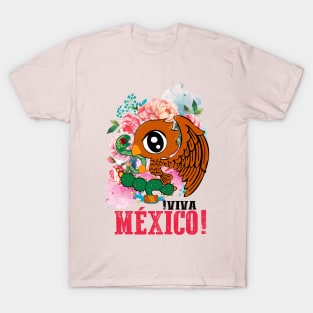 Bandera de Mexico Kawaii T-Shirt